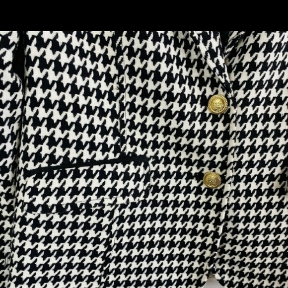 Joan Rivers Checker Houndstooth Blazer jacket Elbows size 8 retro buttons - Picture 3 of 10